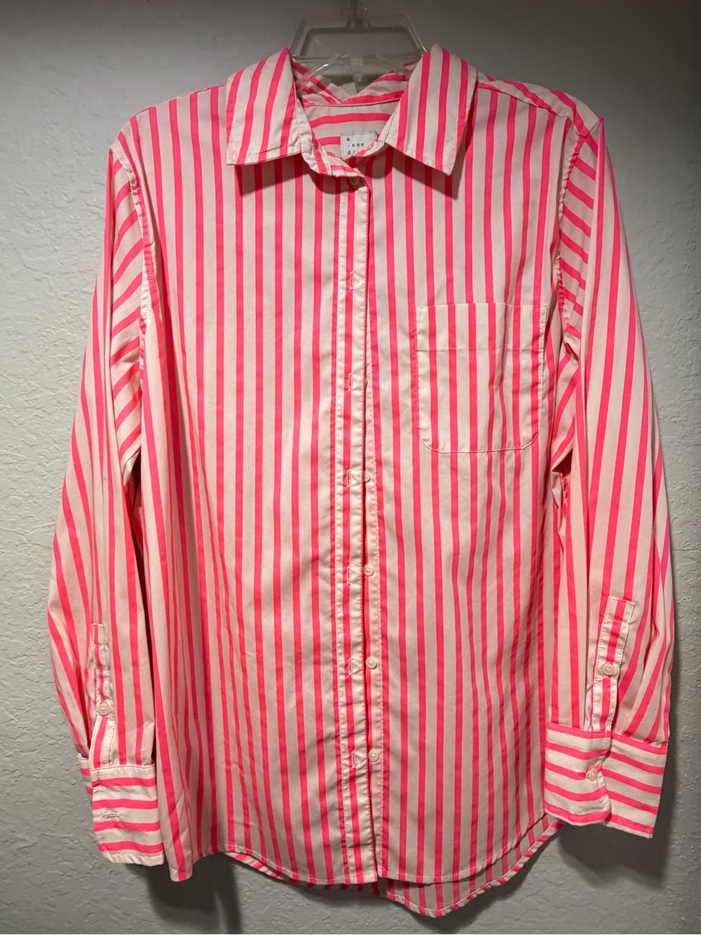 a new day Pink & White Striped Button-Down Shirt
